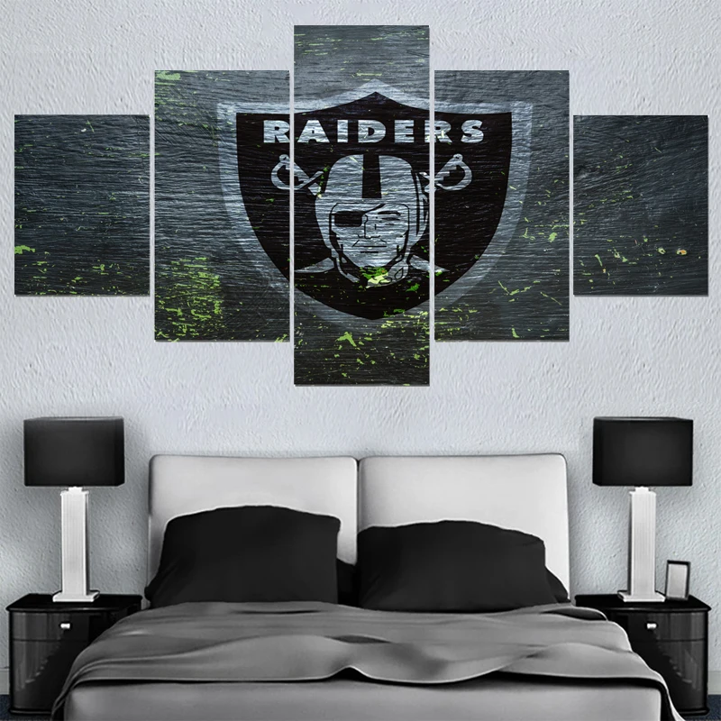 Новый Стиль Oakland Raiders холст живопись каллиграфия Спорт мяч команда плакат стены