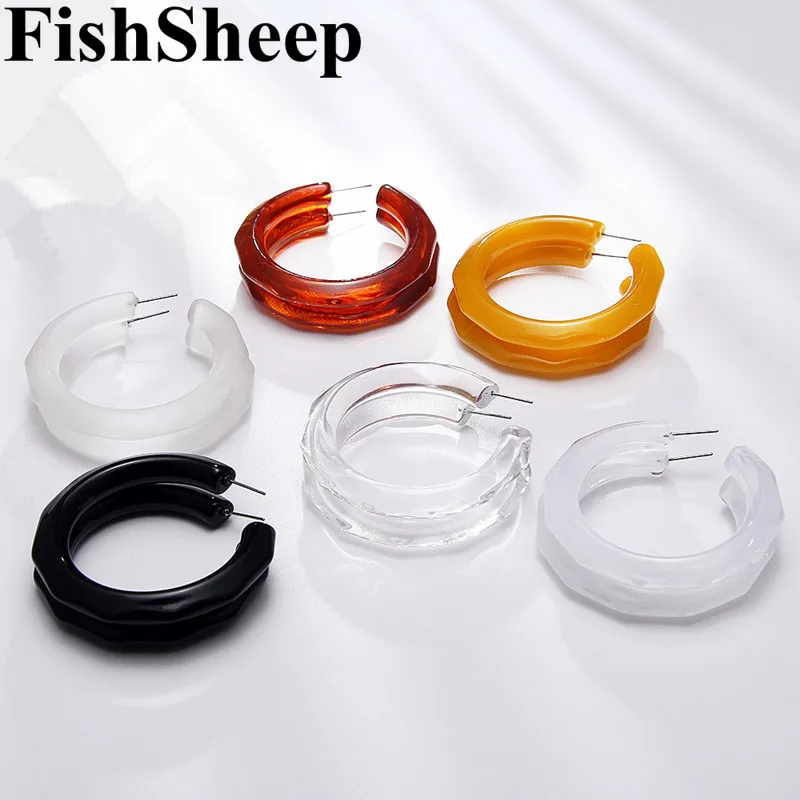 Женские круглые серьги подвески FishSheep Леопардовый цвет акриловые круглой формы с