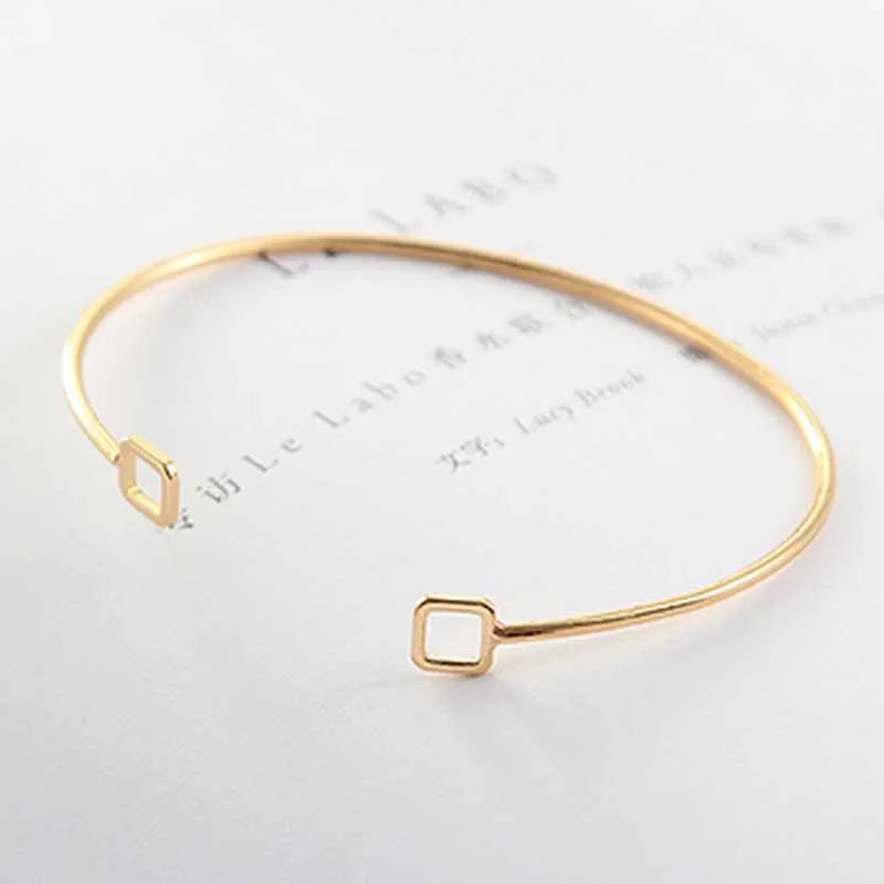 4 Types Fashion Geometric Love Bangle Shiny Polished Open Double Triangles Wire Cuff Bracelets for Women Gift Jewelry | Украшения и