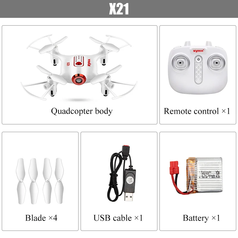 X21 White SYMA X21 мини-Дрон Радиоуправляемый вертолет Радиоуправляемый летательный аппарат дроны без камеры с безголовым режимом 3D рулон мини-Дрон игрушки - Цвет: X21 White