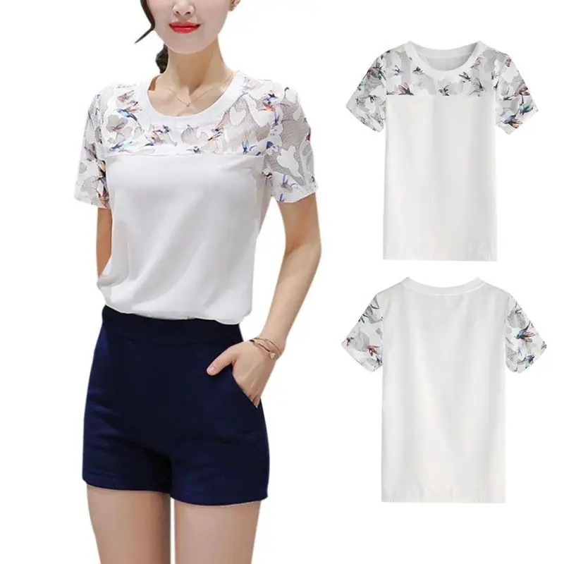 Women Fashion Simple Short Sleeves T-Shirts Summer Novel O Neck Tops | Женская одежда