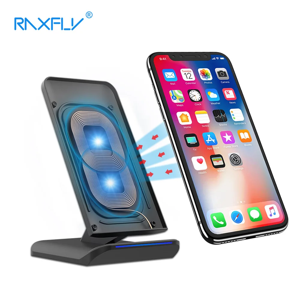RAXFLY QI Беспроводной Зарядное устройство для iPhone XR 8 xsmax samsung S9 S8 S7Edge Note 9 Быстрое