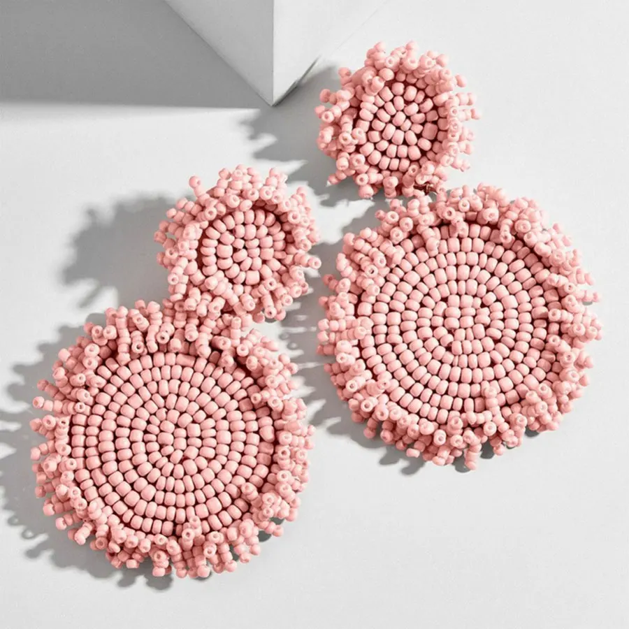 pink 4 Бренд Girlgo Za серьги из смолы в виде капли воды женские роскошные Висячие геометрические Макси массивные серьги красные бусы кулон Brinco ювелирные изделия - Окраска металла: pink 4