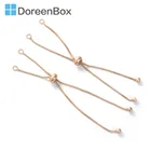 Медный слайдер Doreen, удлинитель цепочки для ювелирных изделий, ожерелья, браслета, розовое золото серебристый цвет регулируемый пробы, длина 95 мм, 2 шт.
