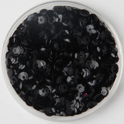 

50g(10000pcs) 4mm Cup Loose Sequins Round Paillette Wedding Garment Accessory Sewing Craft Black Confetti Spangles