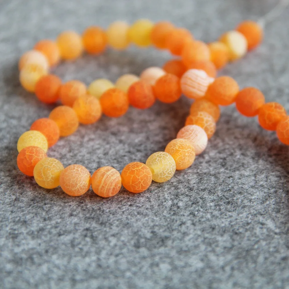 Новинка для ожерелья 8 мм полоса оранжевый натуральный матовый оникс аксессуары
