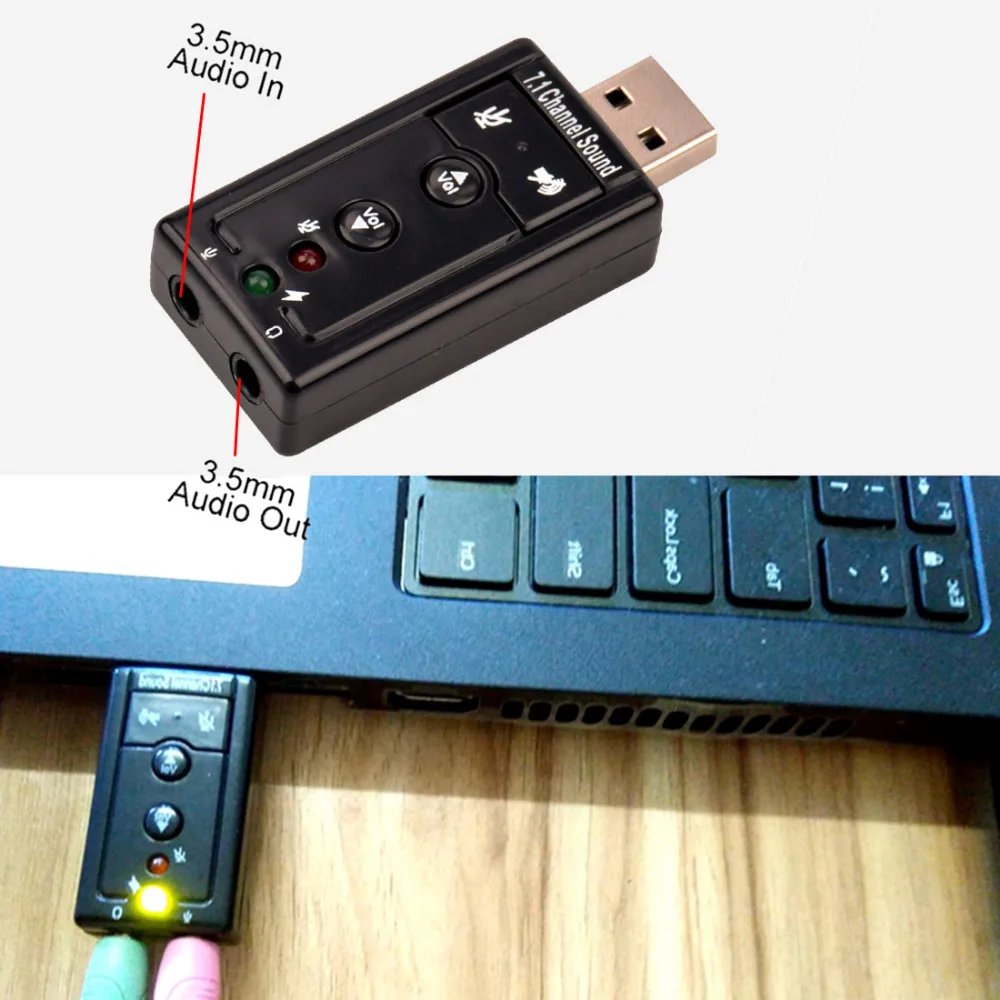Etmakit Аудио Внешний USB Аудио Звуковая карта адаптер Виртуальный 7,1 USB 2,0 микрофон динамик Аудио гарнитура микрофон