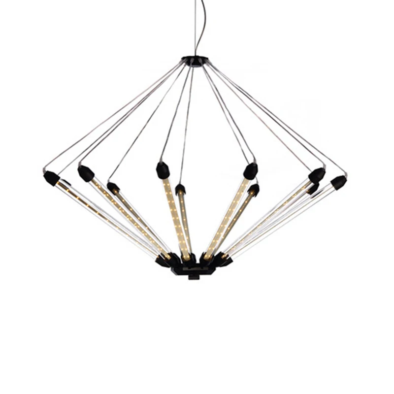 Современная лампа на подтяжках Lumiere светодиодная люменная фойе Rond Boule De Verre Noir или