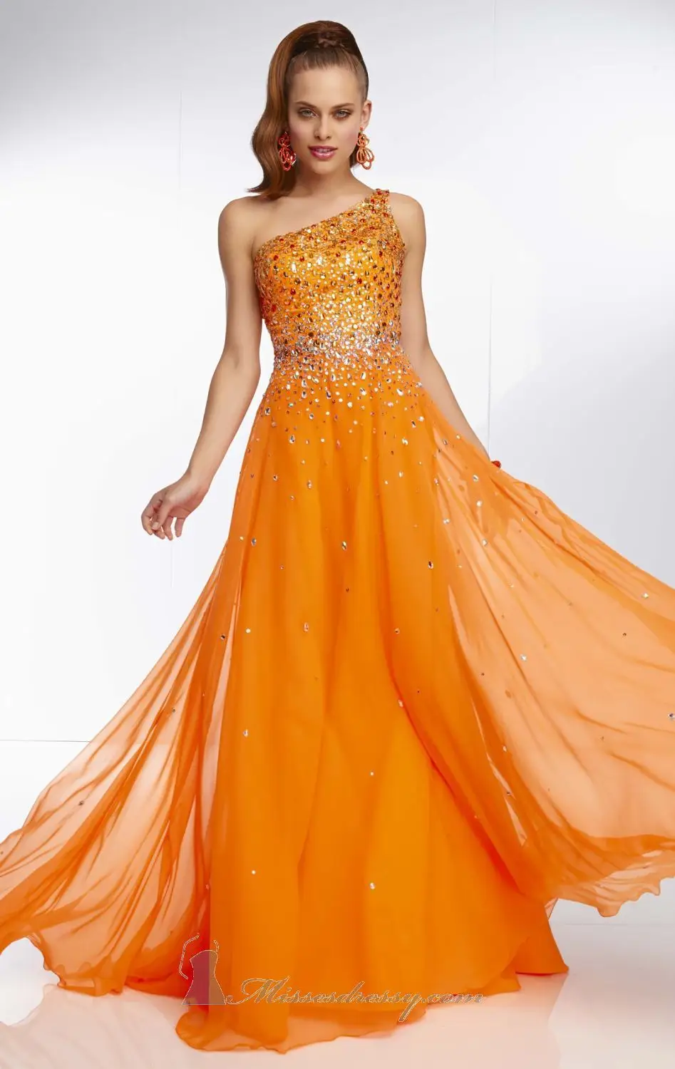 Navy pink one shoulder See Through Appliqued Floor-length A-Line Fashion Girls Csual Sexy Full Photos Cheap Evening Dress 2013 | Свадьбы и