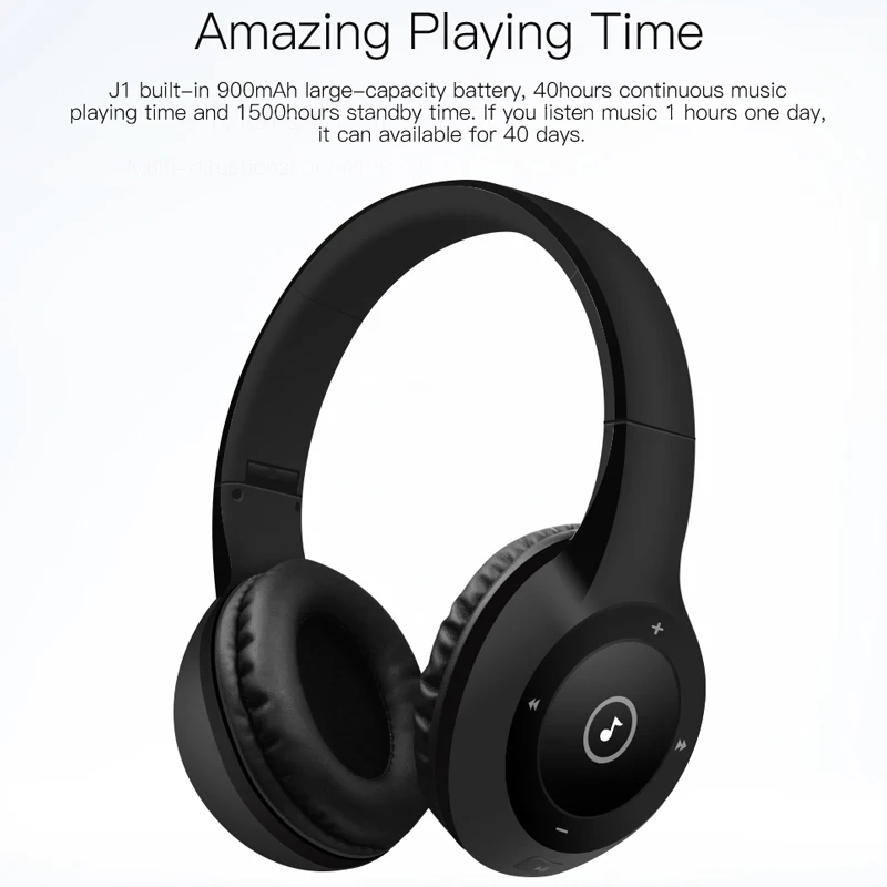 QCY J1 Bluetooth 3D стерео наушники Беспроводной 3 5 мм AUX TF карты наушников за ухо с