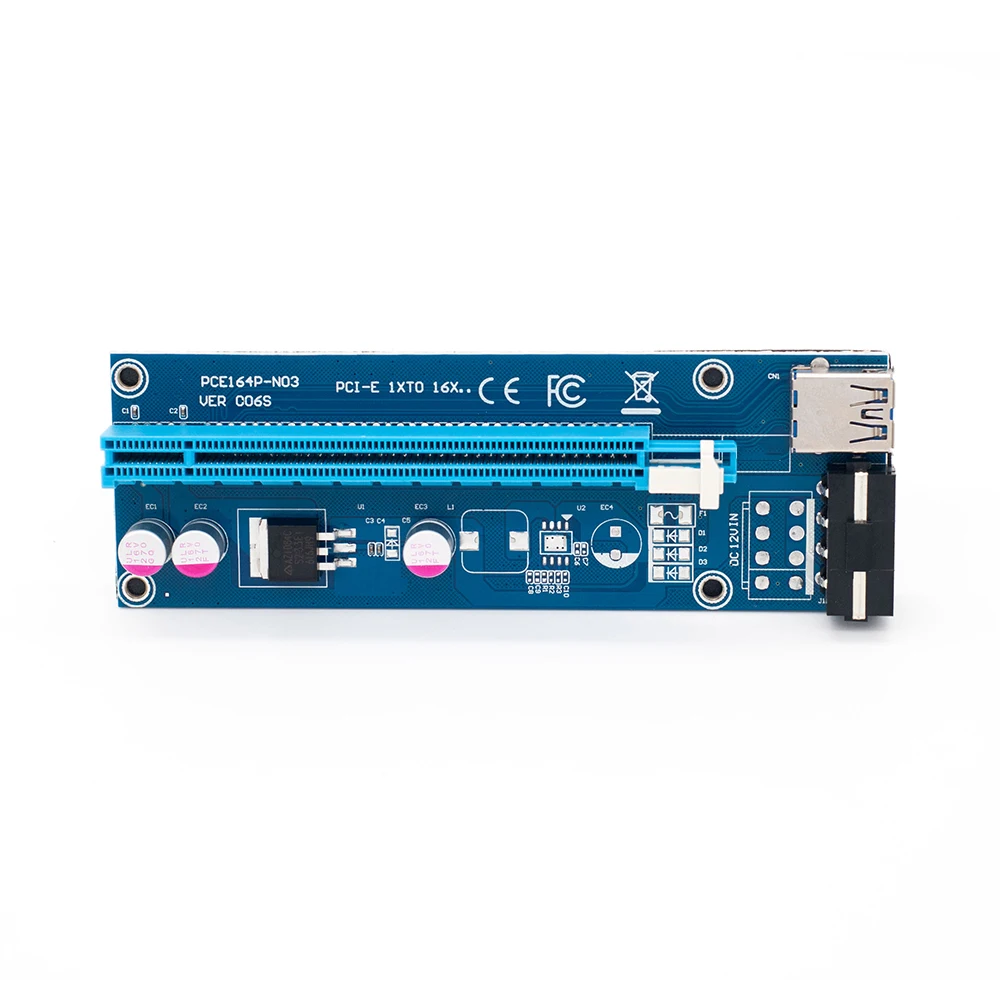 Расширитель PCI-E PCI Express Riser Card ver 006 1x to 16x USB3.0 SATA 4Pin IDE Molex Power для BTC Miner Machine |