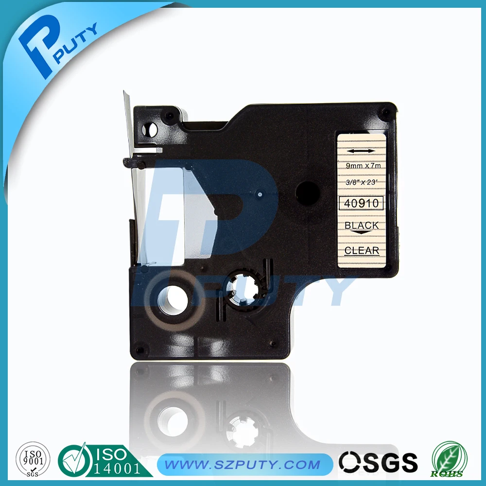 Лента Черная на прозрачной ленте для машинной машинки DYMO 9 мм * 7 м 40910 D1 лента