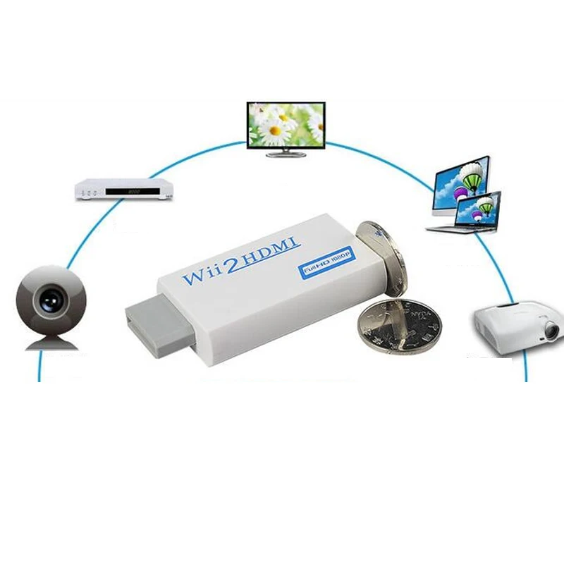Полный HD 1080P Wii совместимый адаптер преобразователя 2hdmi преобразователь 3 5 мм