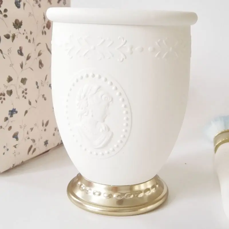 Высококачественный бочка для макияжа цвета макарун благородная рельефная