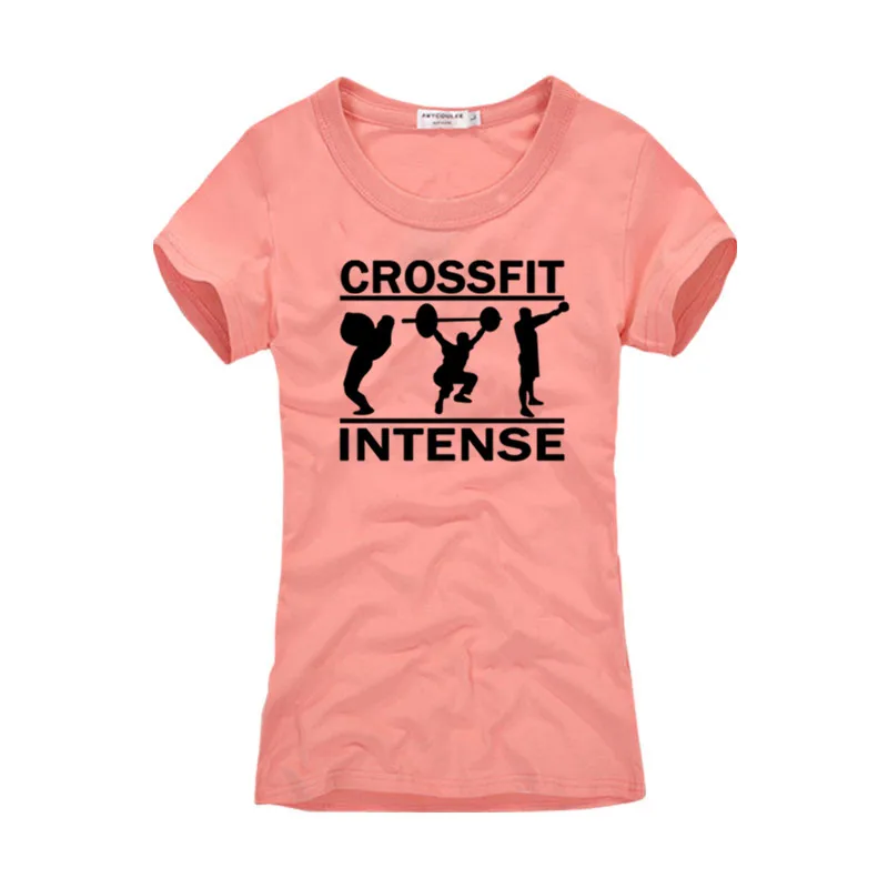 2018 Для женщин летние футболка Crossfit интенсивные печатных Фитнес Футболка Camiseta