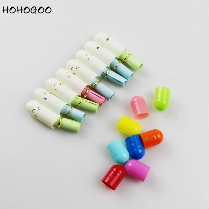HOHOGOO 50 шт./компл. любовь капсула для письма пластик + бумага Kawaii смайлик пустой