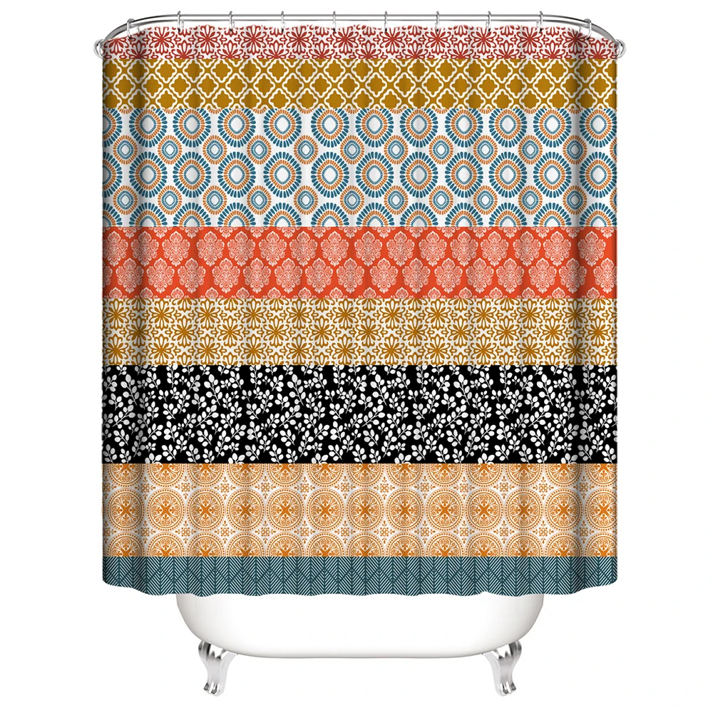 Роскошная занавеска для душа золотого и белого цвета водонепроницаемая ванной