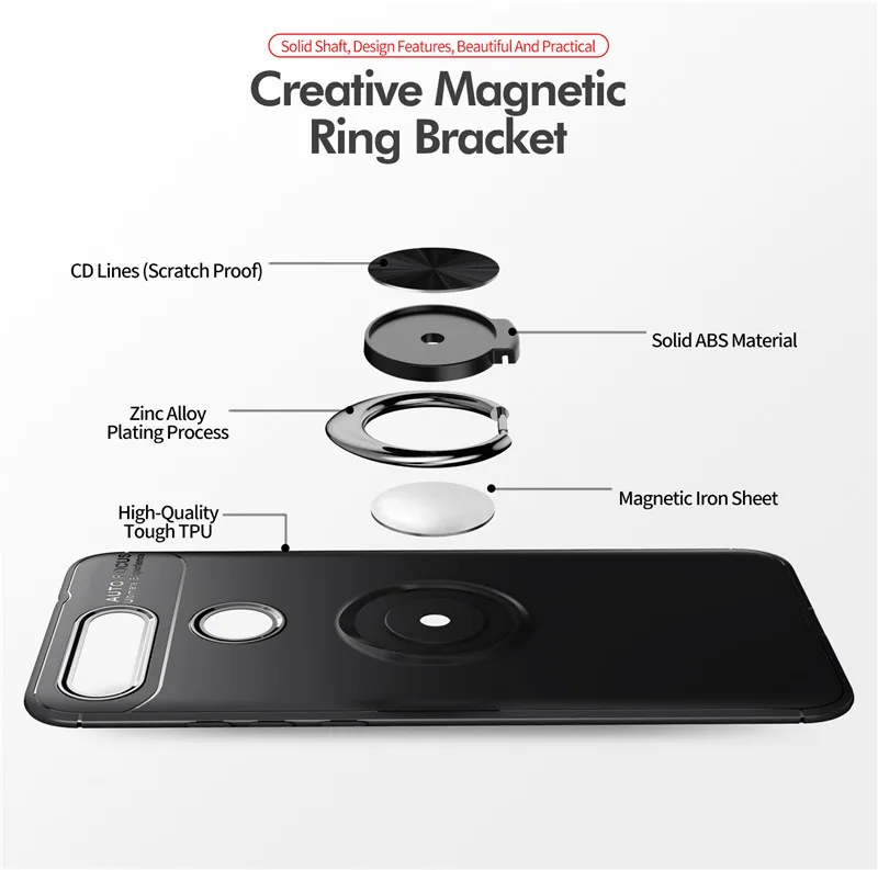 Luxury Armor Ring Silicone Case For Huawei Honor V20 V10 V9 8 9 Lite Cover 8X MAX 8A 8C Play 7X Soft Shockproof Shell |