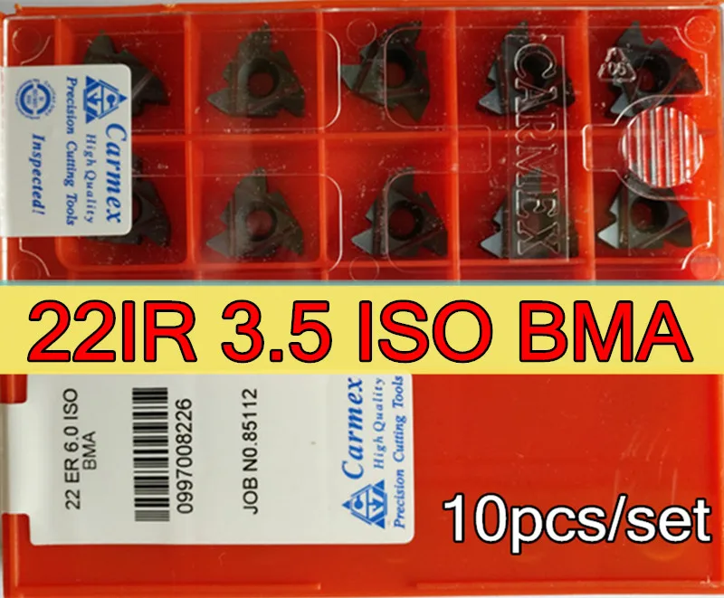 Карбидные вставки Carmex 22IR 3 5 ISO BMA 10 шт. 50 100 обработка: нержавеющая сталь
