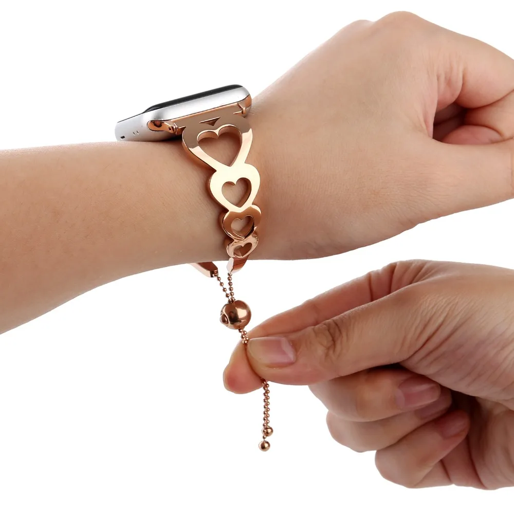 Мода уникальный дизайн из нержавеющей стали ремешок для apple watch series4 3 2 прекрасный