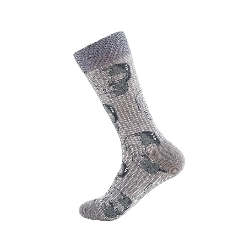 PEONFLY 2019 Hot Sale Casual Men Socks New Fashion Design Plaid Colorful Happy Business Party Dress Cotton | Мужская одежда
