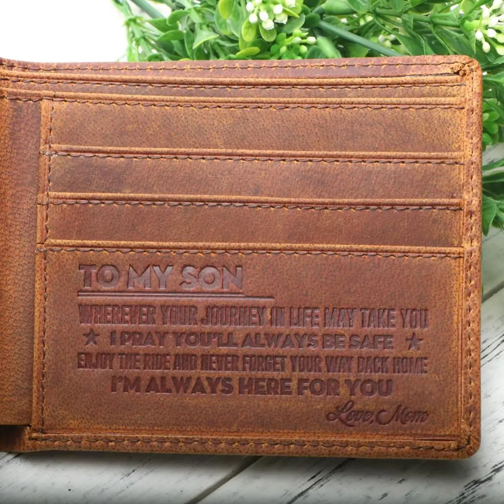 

Wallet for Men-Genuine Leather RFID Blocking Slim Minimalist Wallets Mom to Son Best Gift on Birthday,Graduation,Christmas Day