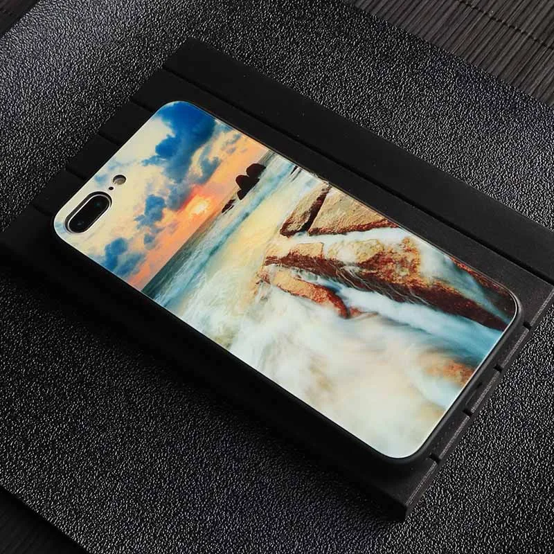 Роскошный чехол из закаленного стекла для iphone 7 8 plus мрамора 7plus чехлы fire