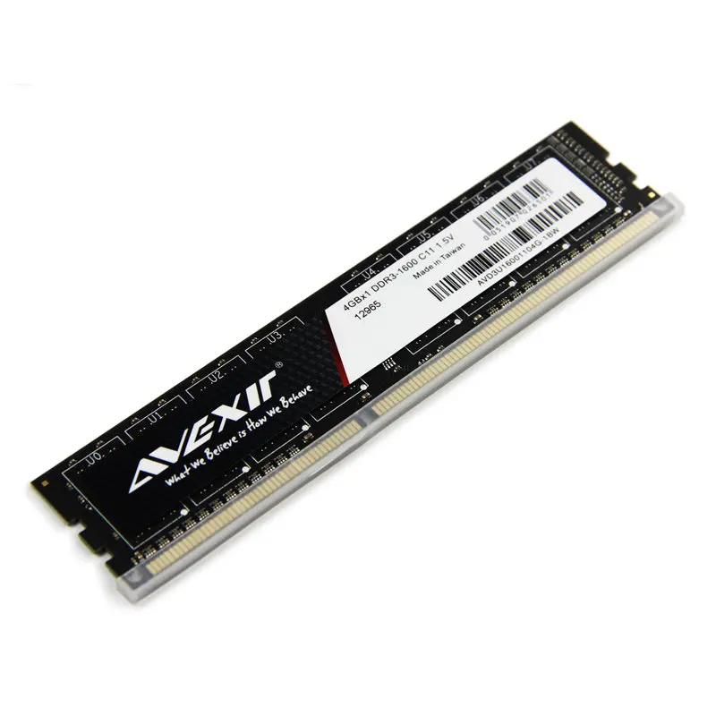 AVEXIR RAM DDR3 4 GB/8 GB 1600MHz напряжение памяти 1 5 V настольная память PC3 12800 Тип интерфейса