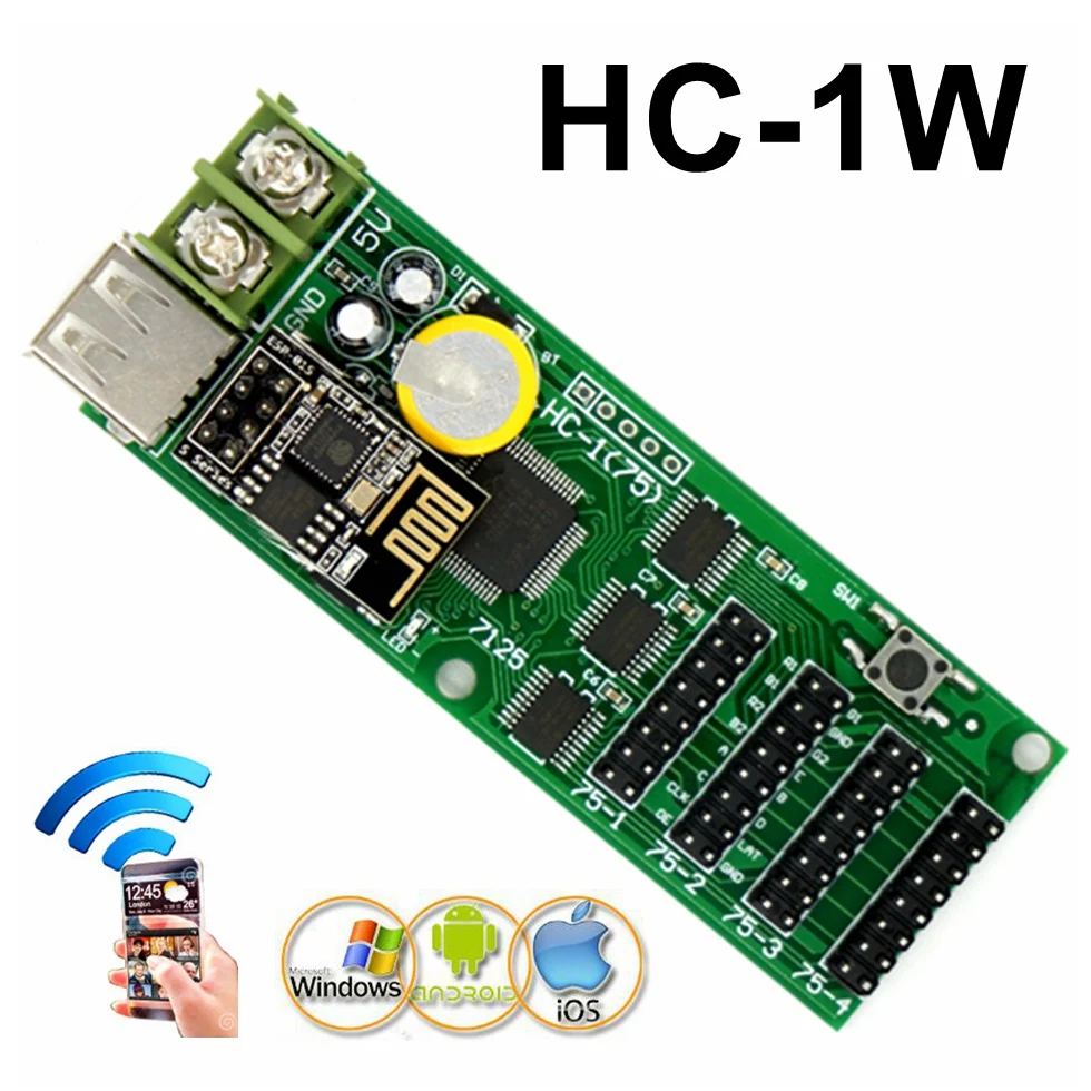 HC 1W USB полный Цвет светодиодный Управление карта Wi Fi Android APP Поддержка Дисплей