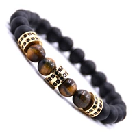 fashion charm black natural stone mens bracelets colorful lucky onyx matte for men women wholesale