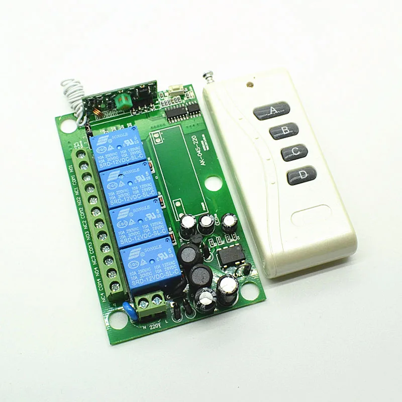 

AC 85V ~ 250V 110V 220V широкий переключатель напряжения 4CH пульт дистанционного управления беспроводной пульт дистанционного управления Переключа...
