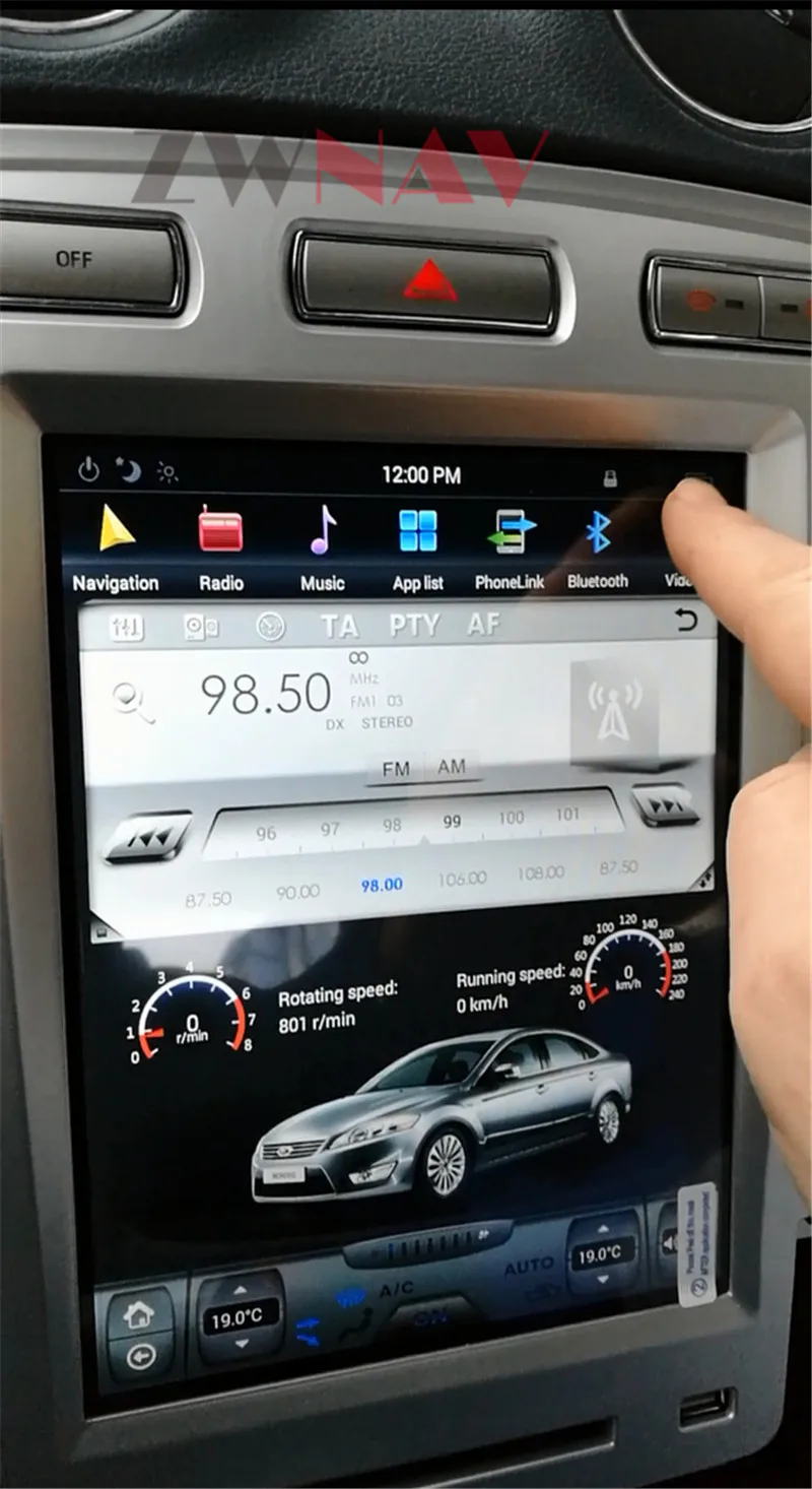 ZWNVA Тесла стиль экран Android 7,1 Автомобильный плеер gps навигация Радио экран для Ford Mondeo MK4 2007-2012