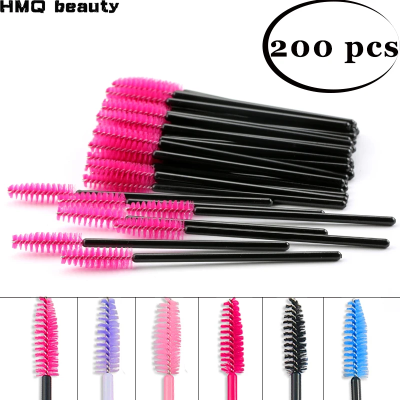 

200Pcs Disposable Eyelash Eyebrow Brushes One-off Mascara Applicator Wand Spoolers Eyelash Comb Brushes Makeup Tool Set