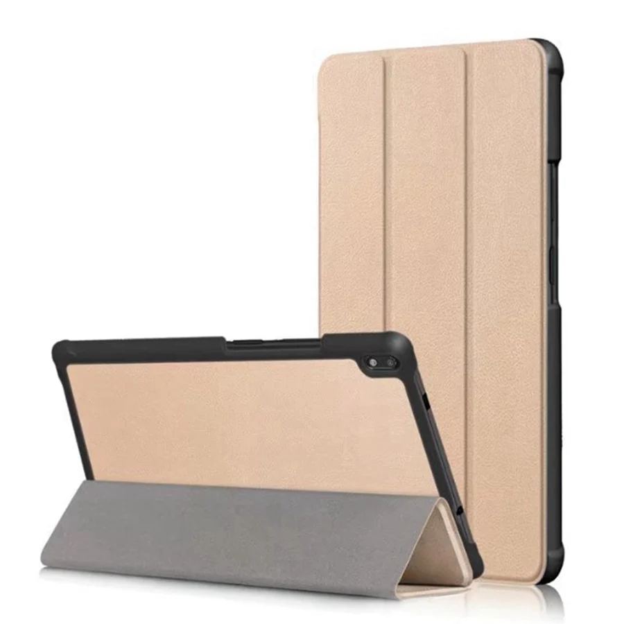 gold Тонкий кожаный чехол-книжка из искусственной кожи чехол для lenovo Tab 4, 8 плюс TB-8704X TB-8704F TB-8704N Стенд Крышка для lenovo Tab 4, 8 Plus чехол+ Защитная пленка на экран+ подставка для ручек - Цвет: gold