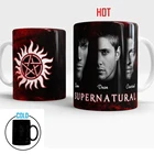 Прямая поставка, оптовая цена, сверхнатуральная кружка, меняющая цвет, Сэм, Дин, Кастиэль, меняющая цвет, керамическая чашка для чая, Термочувствительная