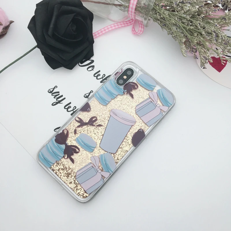 SICOOTE Cute Glitter Dynamic Liquid Phone Case Cover For Apple iPhone 6S 7 6 Plus 8 X Quicksand Funda Coque |