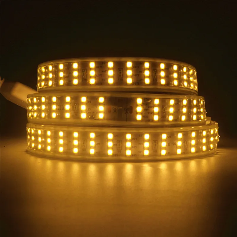 

220V Waterproof Flexible LED Strip Lighting SMD 2835 Three Row 276leds/m Indoor Outdoor Soft String Light White & Warm white