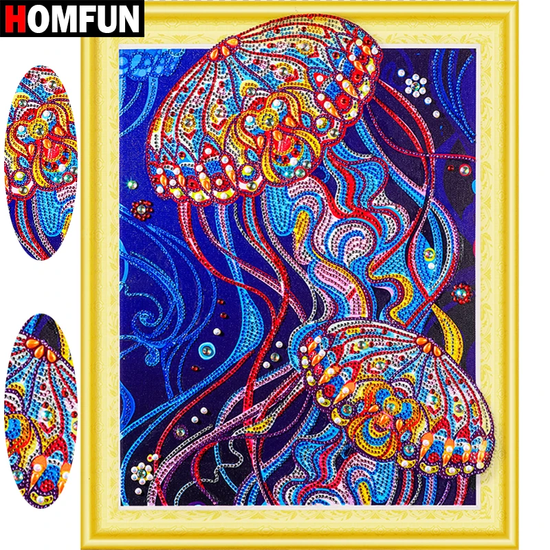 HOMFUN 5D алмаз Краски ing животные специально Форма Алмазная вышивка медузы