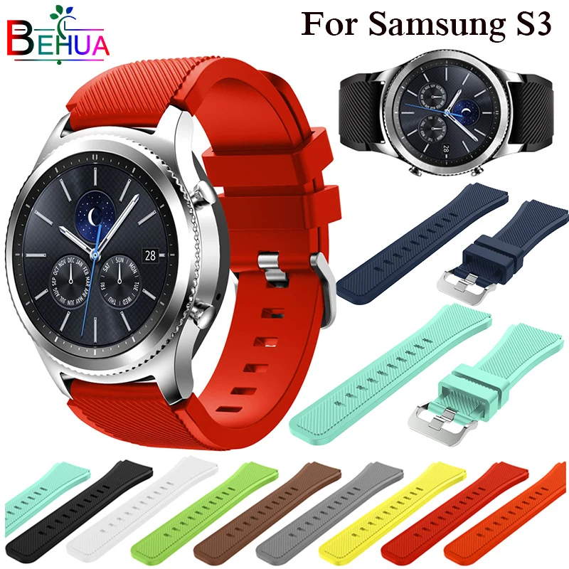 

Watchbands 22mm Sport Silicone Strap Band For Samsung Gear S3 Classic Frontier Replacement Band For Huami Amazfit Stratos 3 2/2S