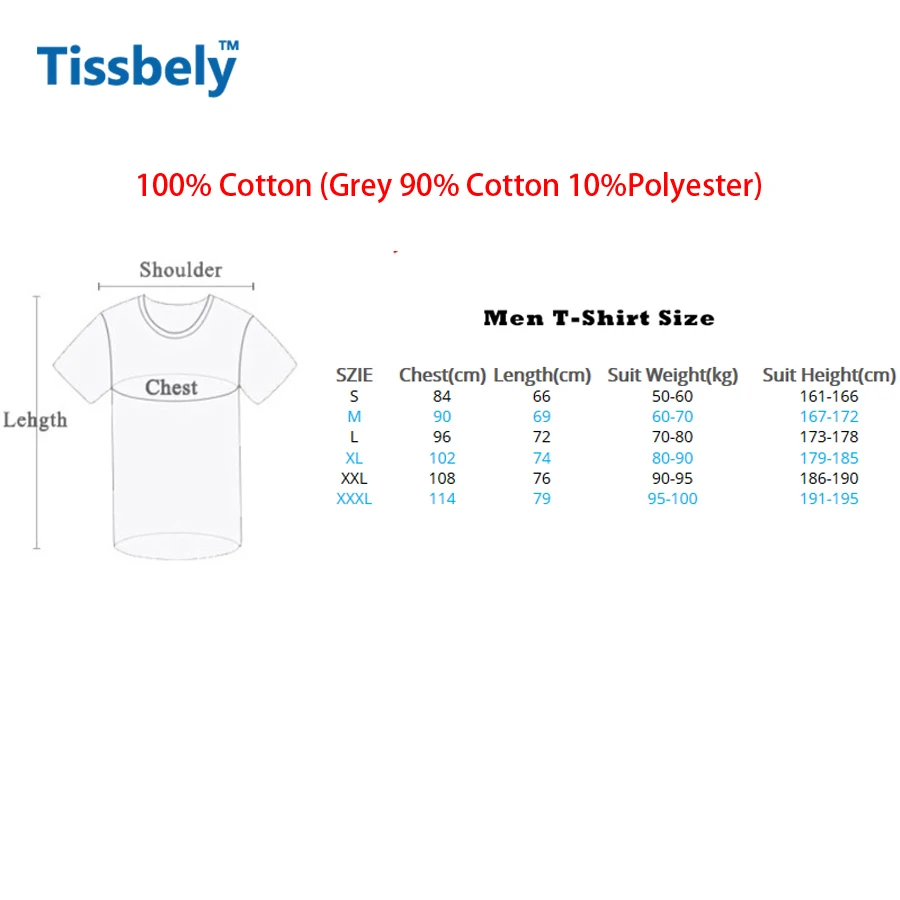 Tissbely Cotton Vintage T-shirt Men He Dont Never Know O Neck Plain T Shirt for Blue | Мужская одежда