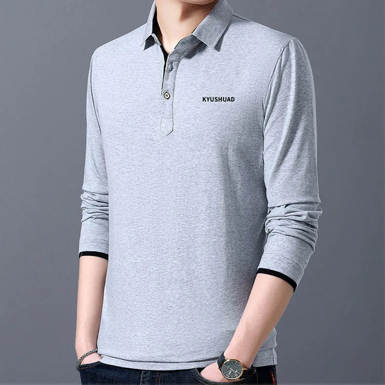Mwxsd brand Casual mens long sleeve cotton polo men Autumn soft solid poloshirt men high quality polos tee camisa masculina polo