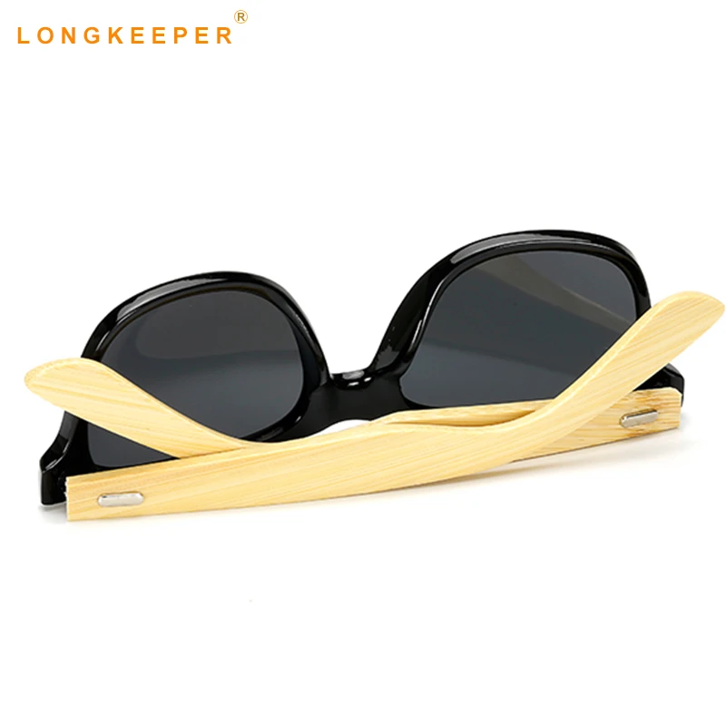 Деревянные солнцезащитные очки LongKeeper оправа из ПК бамбуковые ручной работы для