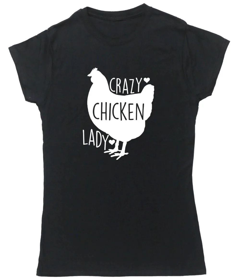 Женские топы Crazy chicken lady T Shirt женские футболки подарки Прямая поставка|Футболки| |