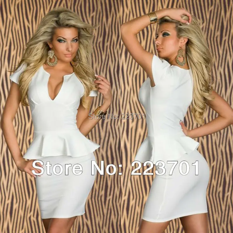 6 Colors M L XL Lowest Price Pencil Formal Office Lady Work Dresses U neck OL Peplum Dress LC2774 | Женская одежда