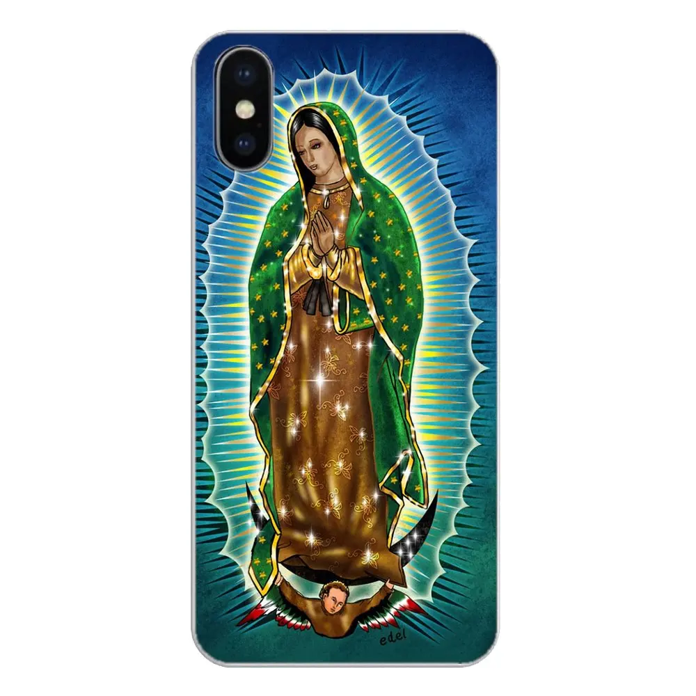 For iPod Touch iPhone 4 4S 5 5S 5C SE 6 6S 7 8 X XR XS Plus MAX Transparent Clear TPU Case Virgin De Guadalupe Virgen Mary Print |