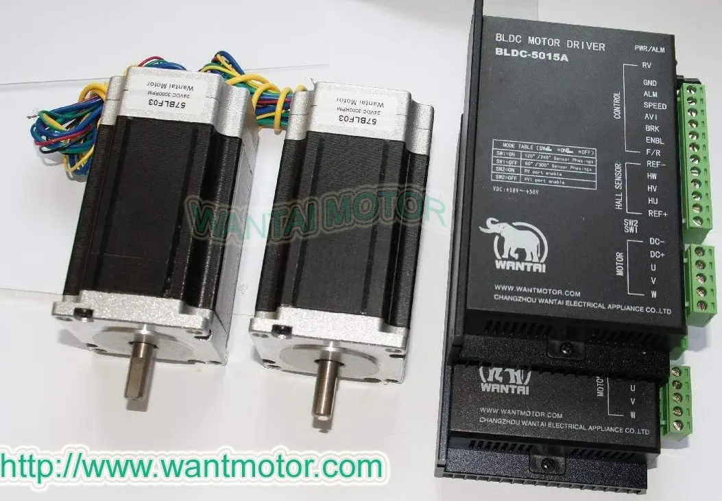 

2 Axis Brushless DC Motor 125W,24VDC,3000RPM rated speed& Driver CNC Kit