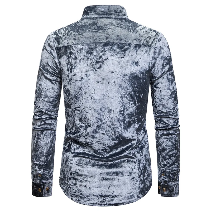 Мужская Асимметричная рубашка с длинным рукавом повседневная однотонная