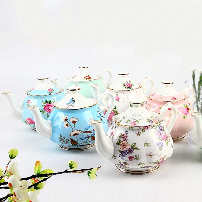 570 ml Fashion Bone china Milk Coffee Pot Ceramic Flower Teapot Rose Pattern Kettle Office Home Drinkware Creative Wedding Gifts | Дом и сад
