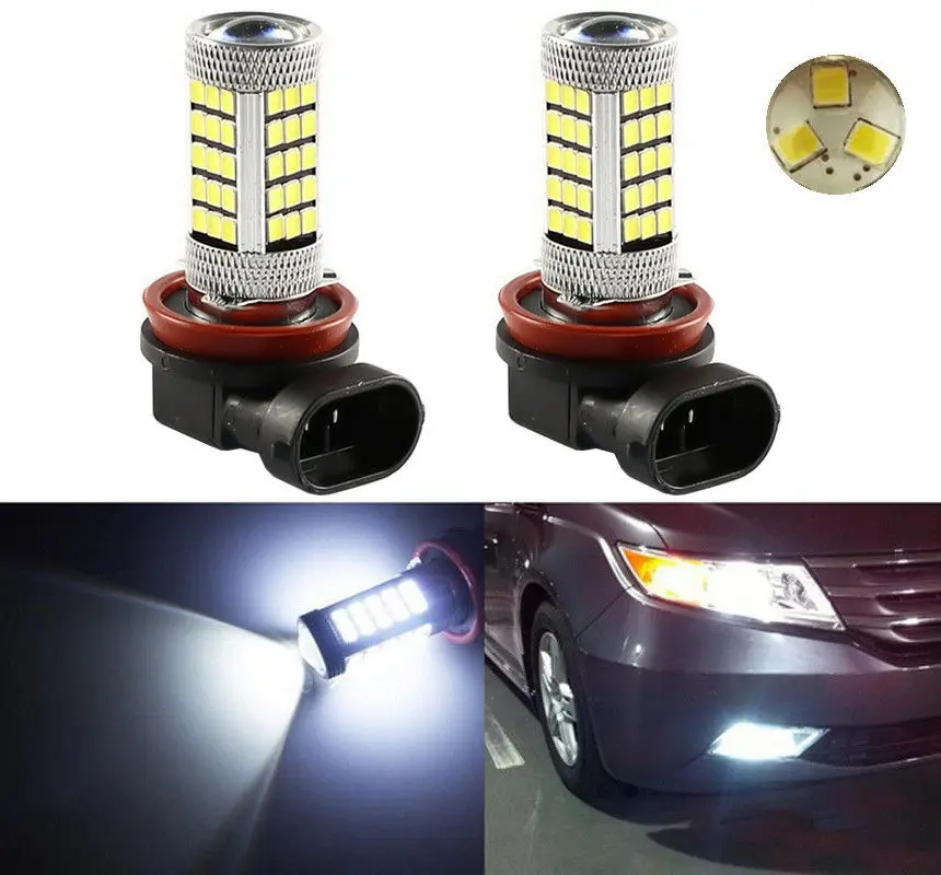 2X 30 Вт 63-SMD H8 H9 H11 2835 Светодиодный светильник s светодиодный проектор головной
