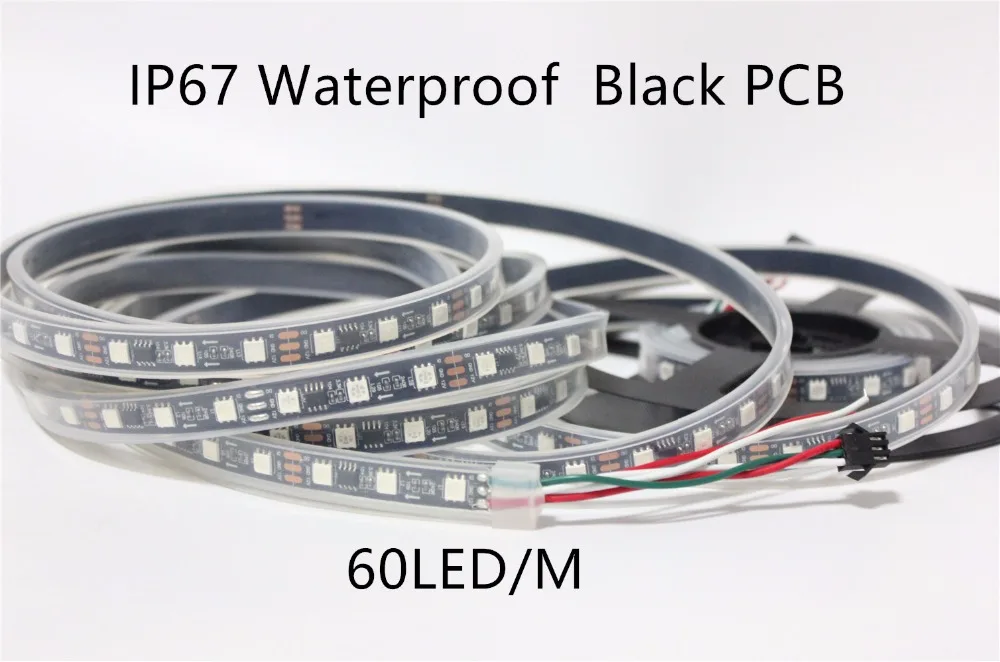 WS2811 Светодиодная лента 5 м 30/48/60 светодиодов/м 10/16/20 шт. ws2811 ic/meter DC12V белый/черный PCB